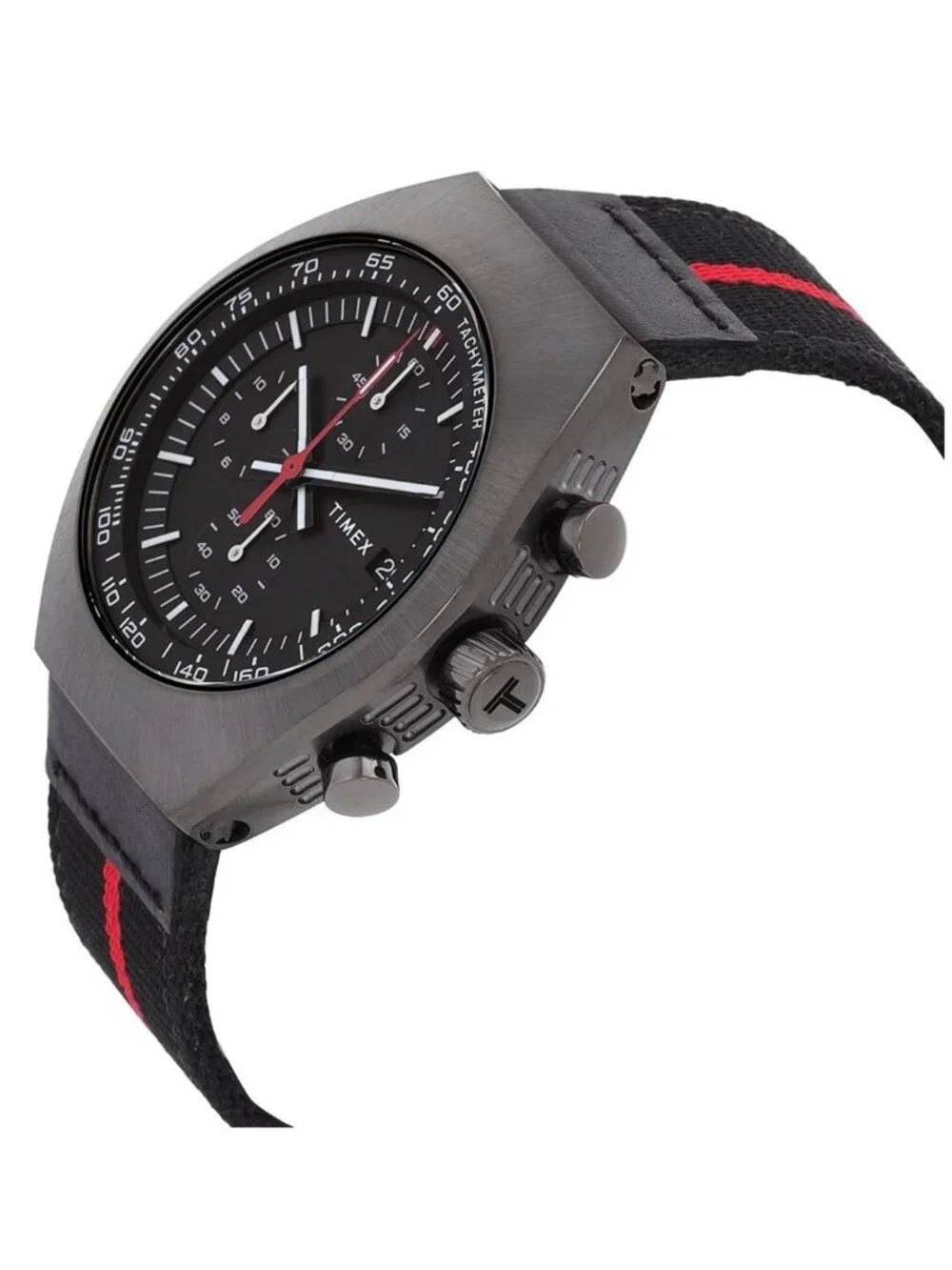 NWT Timex Legacy Tonneau Chronograph Quartz Black Dial Men's Watch TW2W50200
